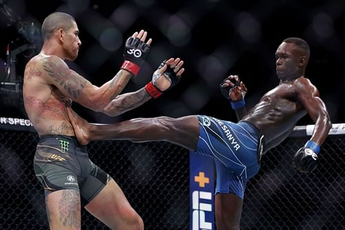 Alex Pereira [Left] Israel Adesanya [Right] at UFC 287 [Image courtesy: Getty images]