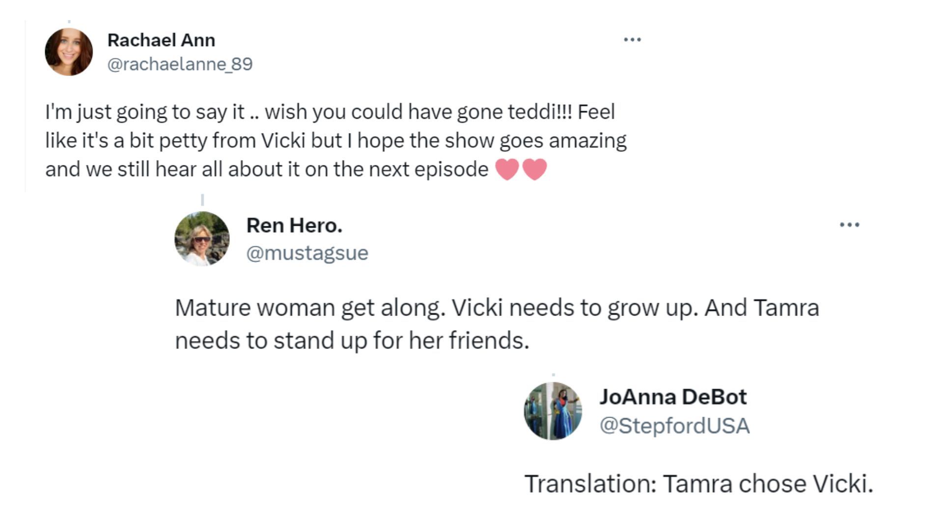 Fan&#039;s reaction to Vicki barring Teddi from the event (Image via Twitter)