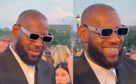 Watch: LeBron James dappered at Louis Vuitton fashion show flashing his grill in Paris