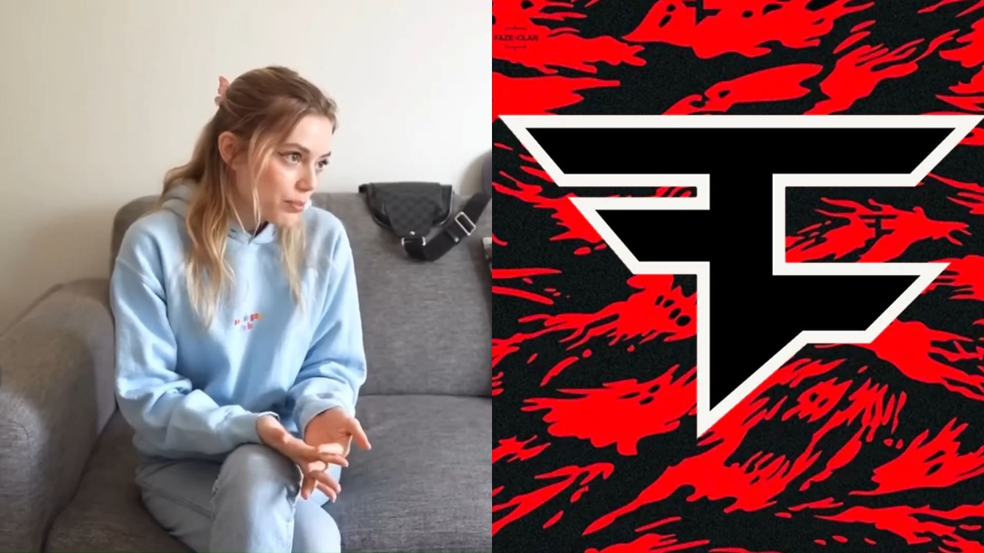 Grace &quot;BlueFille&quot; removes FaZe Clan from Twitter bio (Image via Sportskeeda)