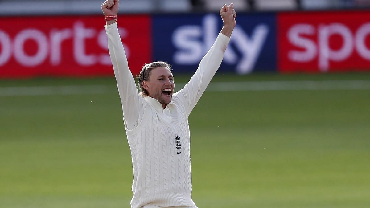 Joe Root celebrates his first and only five-wicket haul (so far) against India in 2021.