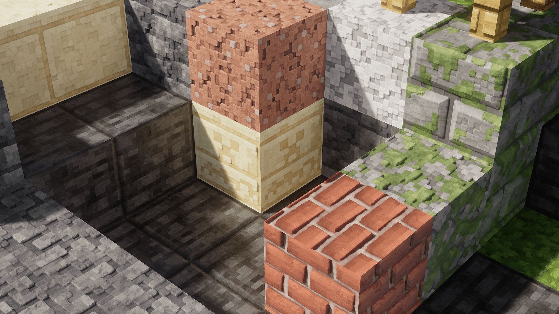 Pixlli 128x keeps Minecraft&#039;s core aesthetic intact but adds some depth to in-game textures (Image via Illystray/Modrinth)