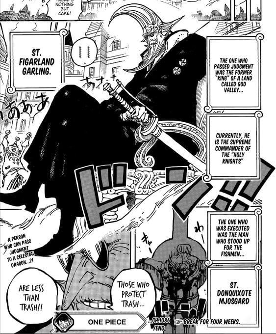 One Piece chapter 1086 As the Holy Knights' leader is Garling