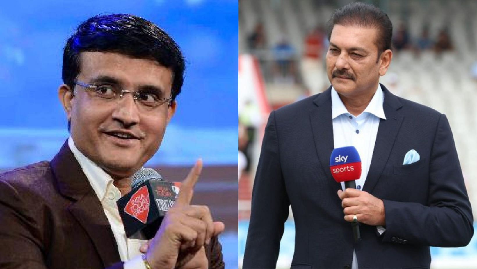 Sourav Ganguly (L) and Ravi Shastri.