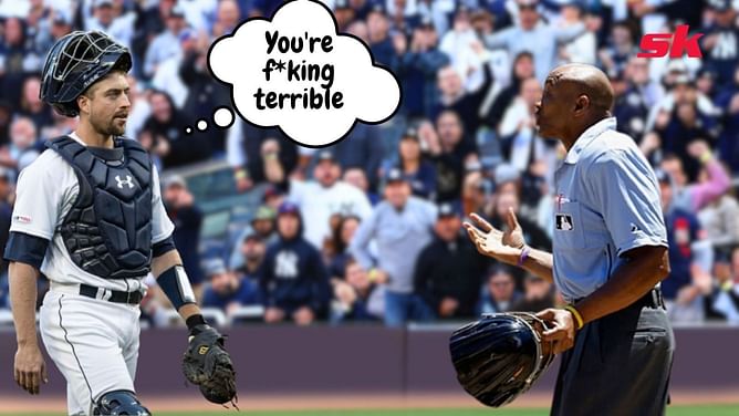 Seattle Mariners catcher Tom Murphy lets umpire CB Bucknor have it after call: "F*****g CB, you’re f*****g terrible"