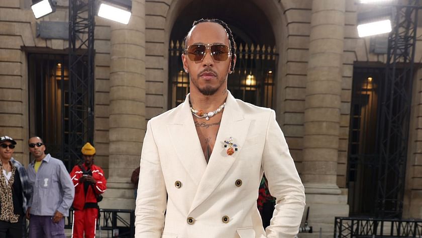 Lewis Hamilton Dons Damier Pattern for Louis Vuitton Menswear Show – WWD
