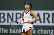 Emma Raducanu at the 2021 BNP Paribas Open.