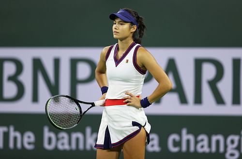 Emma Raducanu at the 2021 BNP Paribas Open.