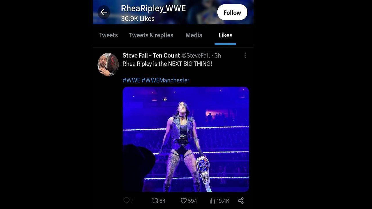 Ripley likes the nickname given to her by WWE fan