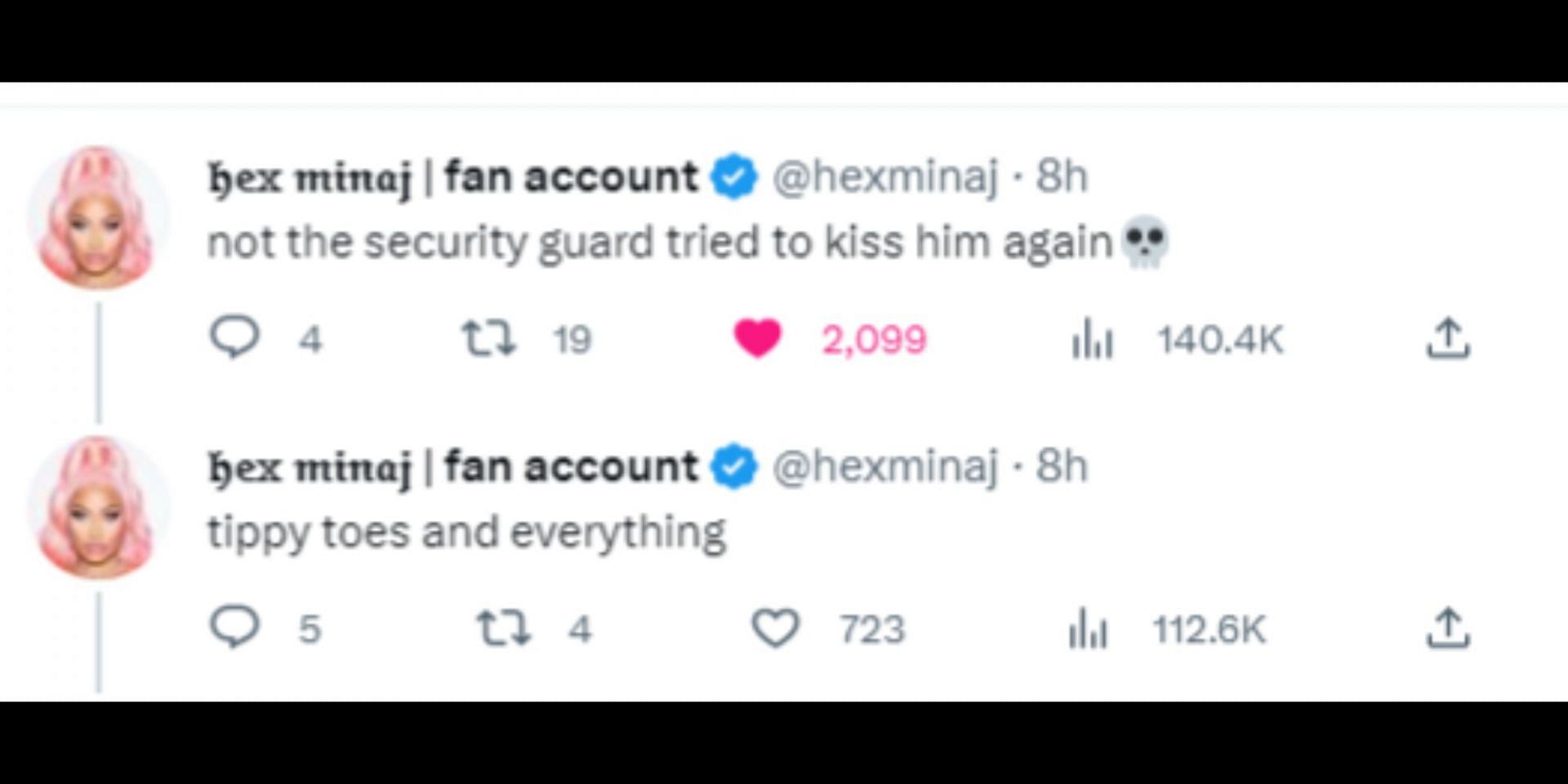 Netizens react to Matty kissing a security guard during a concert. (Image via Twitter/@Pop Base)