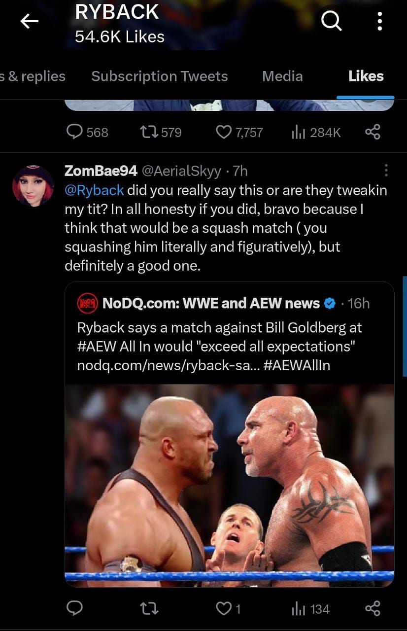 Ryback's recently liked tweets