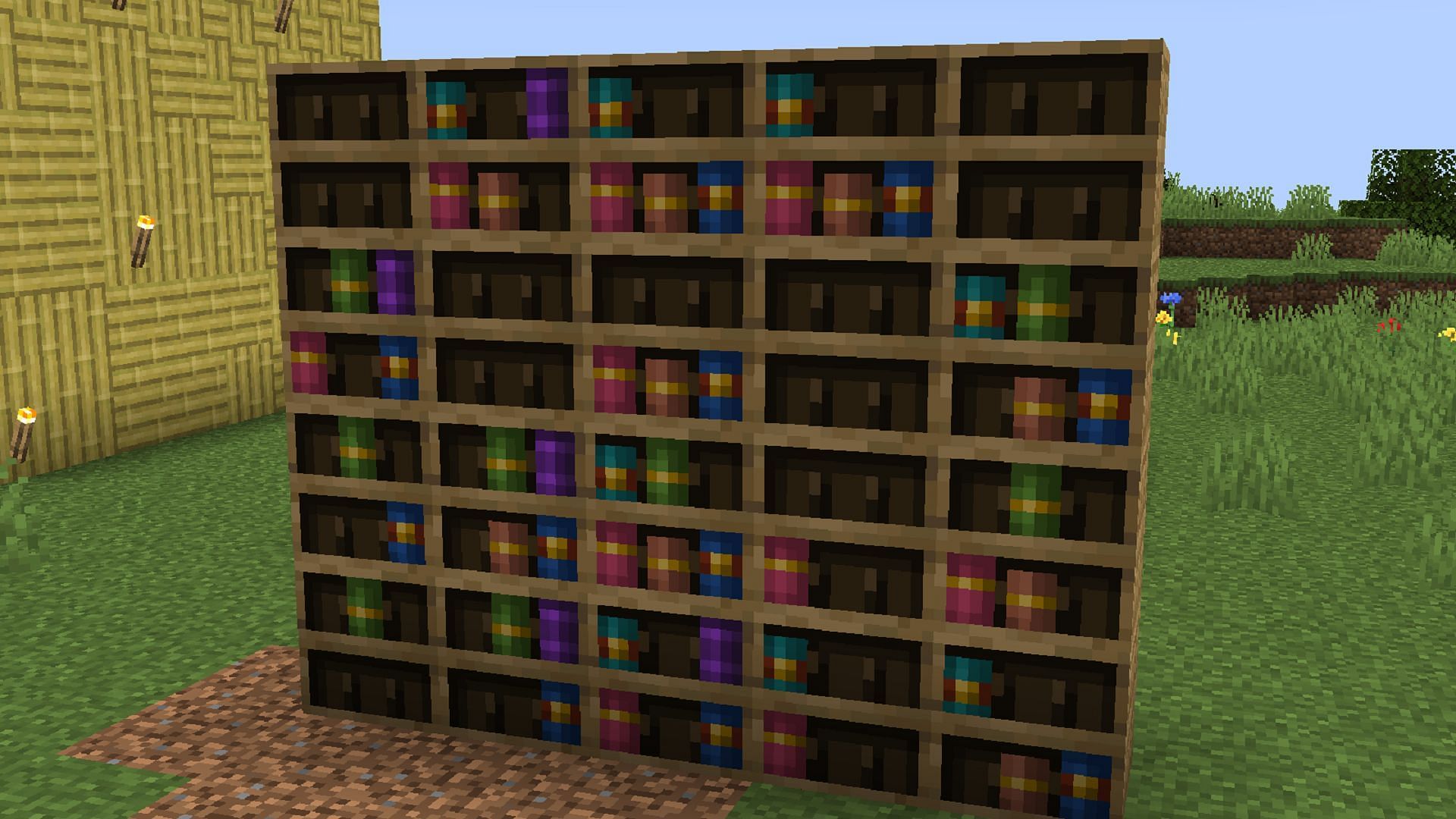 Chiseled bookshelves have introduced a new way to work with redstone in Minecraft 1.20 (Image via u/SigmaHold/Reddit)