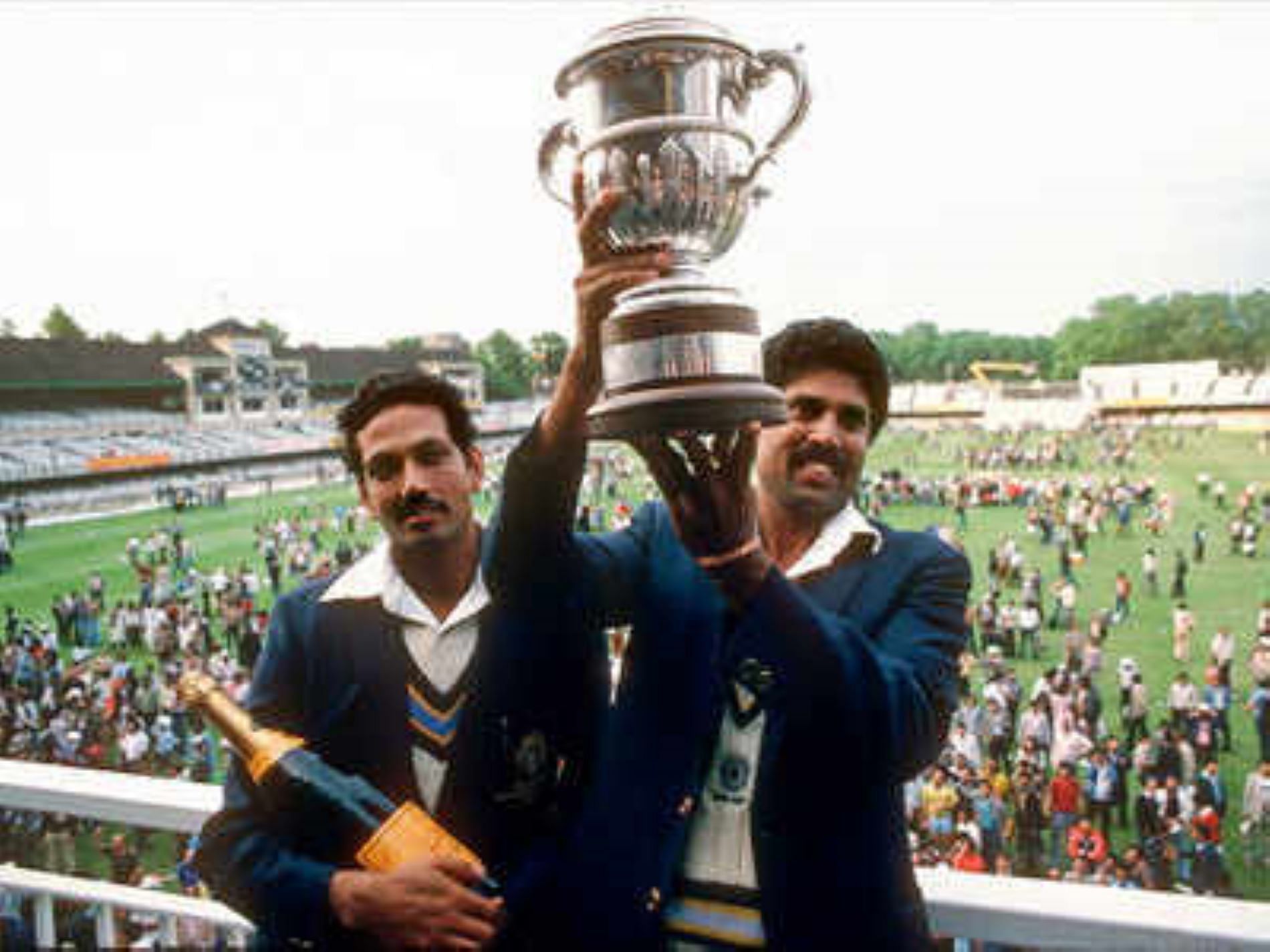 A proud Kapil Dev hoisting the 1983 World Cup