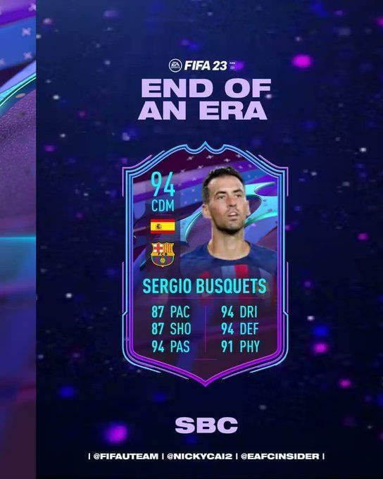 FIFA 23 leak suggests that Sergio Busquets will arrive as an End of an