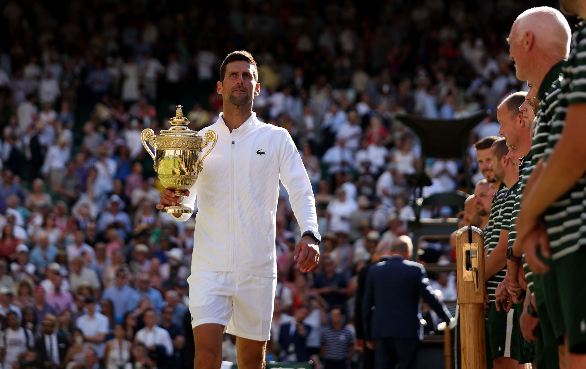 Novak Djokovic after winning Wimbledon 2022