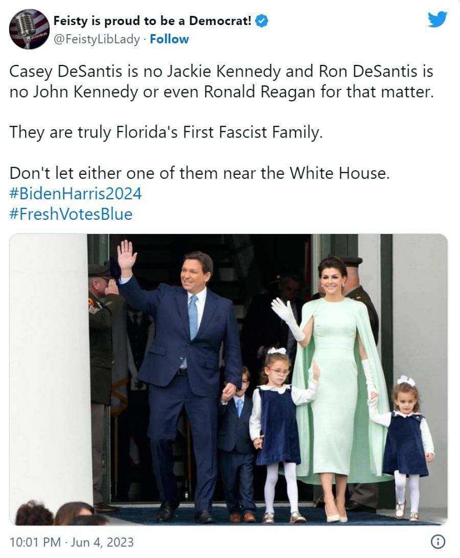 Twitter users called both Casey and her husband fascists (Image via Twitter)