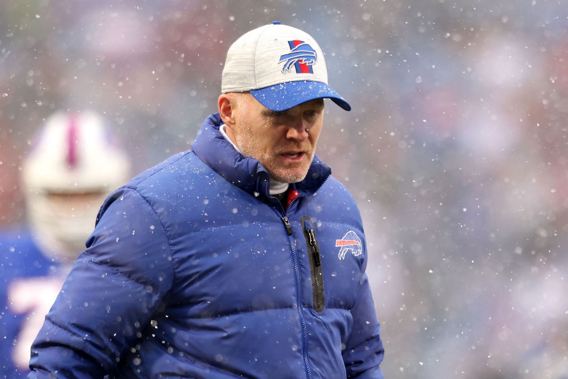 Buffalo Bills Sean McDermott Blue Puffer Jacket - William Jacket