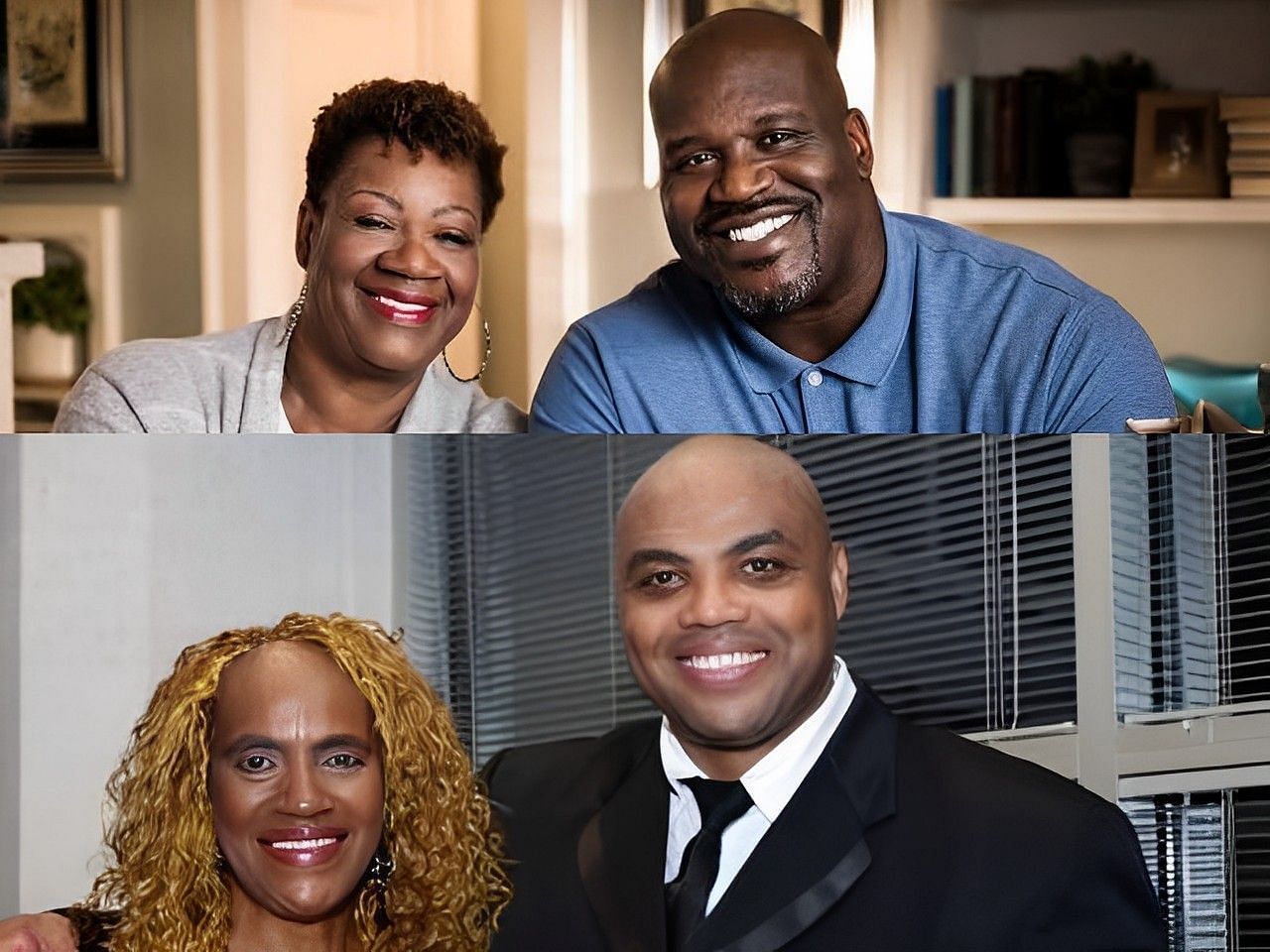 NBA legends-turned-TNT analysts Shaquille O&rsquo;Neal and Charles Barkley with their mothers Lucille O