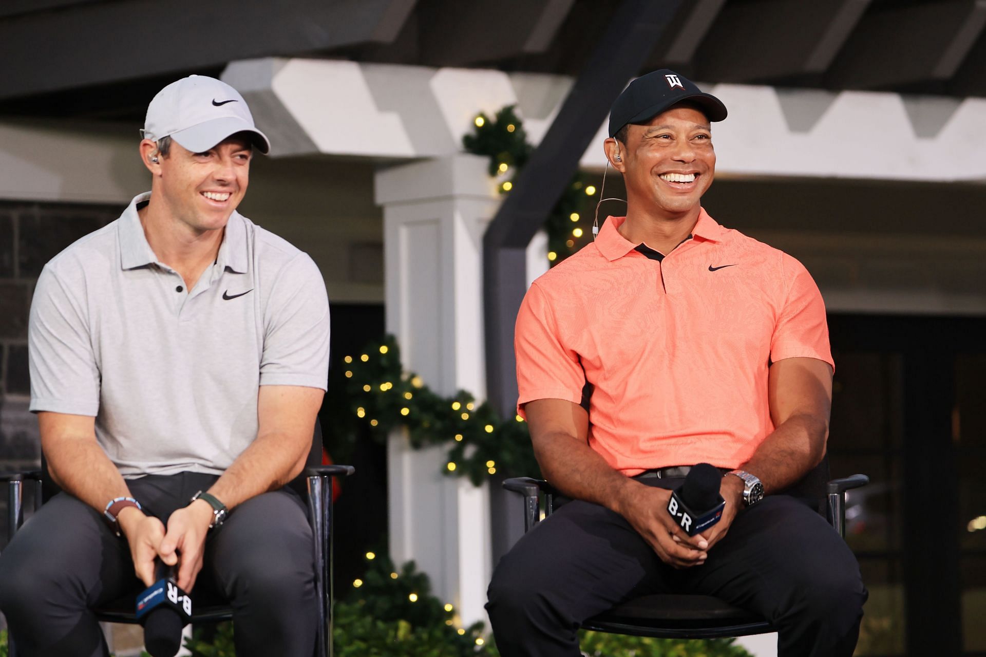 Rory McIlroy and Tiger Woods at The Match 7 at Pelican (via Getty Images)