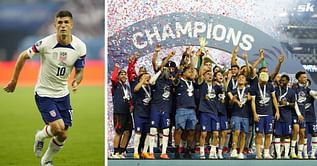 WATCH: Chelsea forward Christian Pulisic used as bowling ball by teammates during dressing room party after CONCACAF Nations League triumph