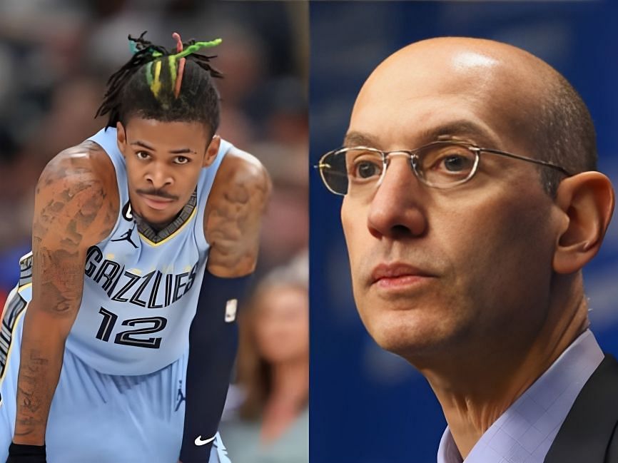 Memphis Grizzlies star point guard Ja Morant and NBA commissioner Adam Silver
