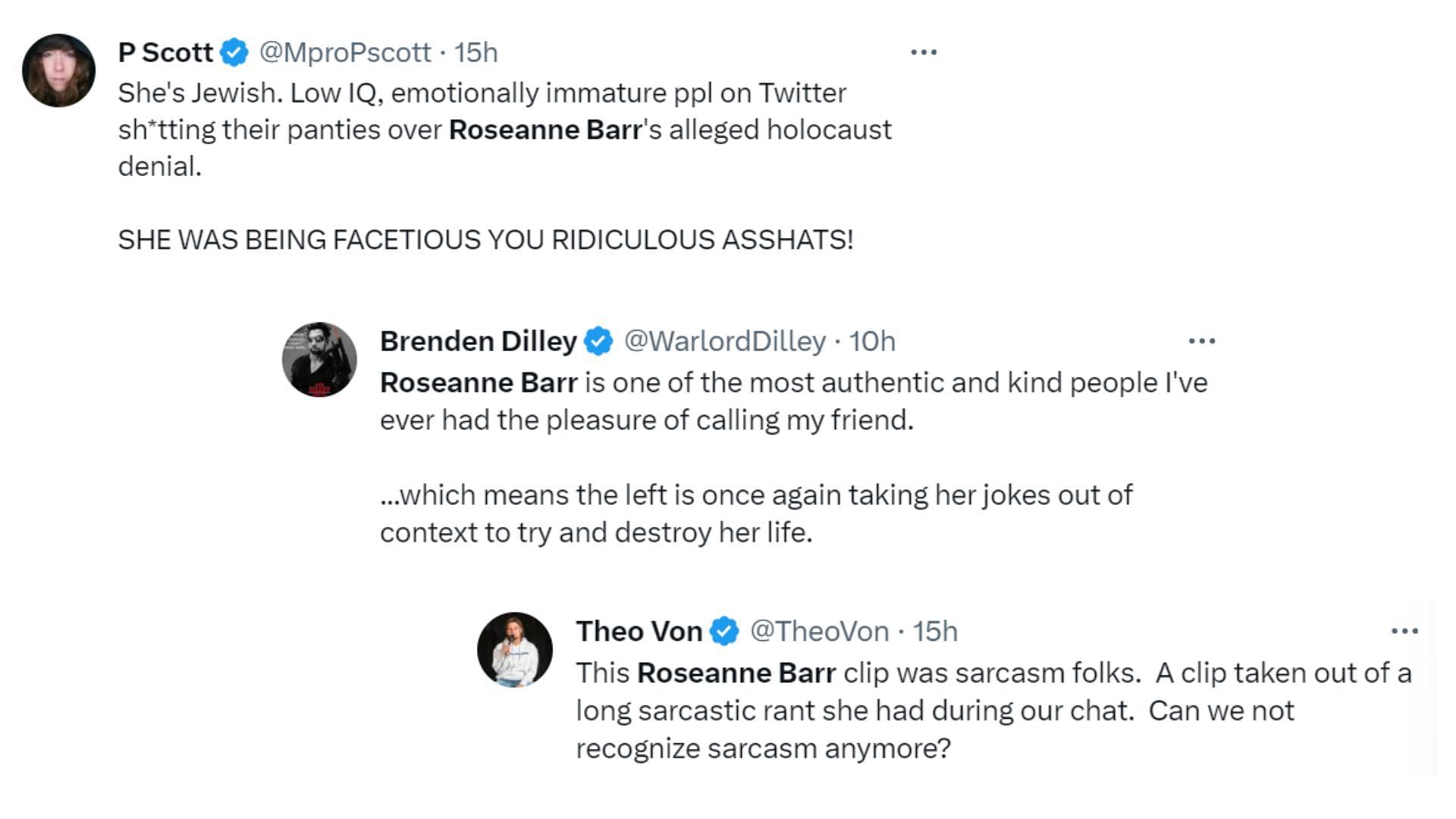 Fan&#039;s reaction to Roseanne&#039;s comment (Images via Twitter)