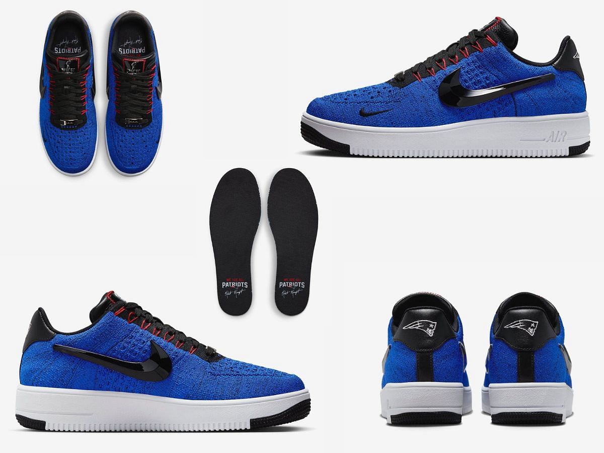 Nike Air Force 1 Low Ultra Flyknit Robert Kraft Patriots Sneakers Red/blue  for Men
