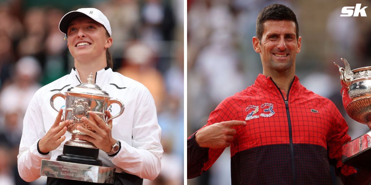 Iga Swiatek congratulates Novak Djokovic on Roland Garros glory