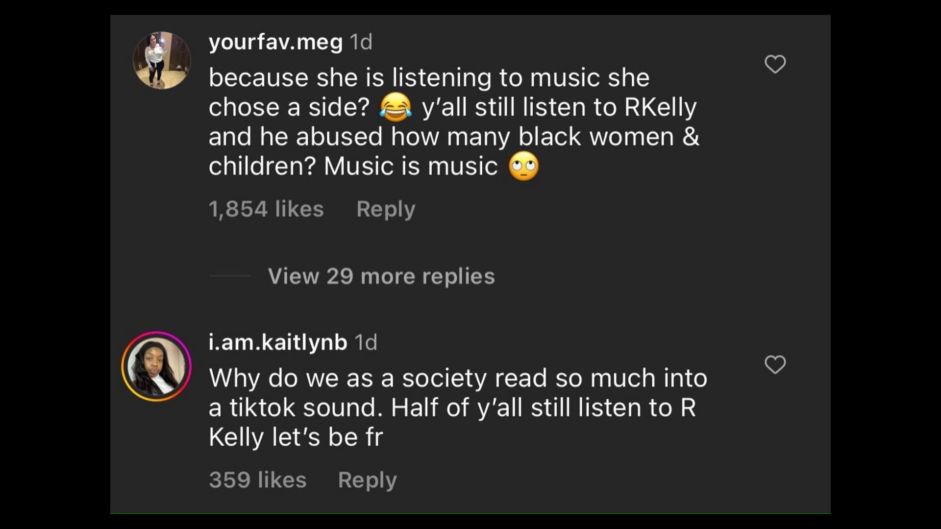 Screenshot of internet users remarking on Jenner playing Tory Lanez&#039;s unreleased song. (Photo via @TheShadeRoom/Instagram)