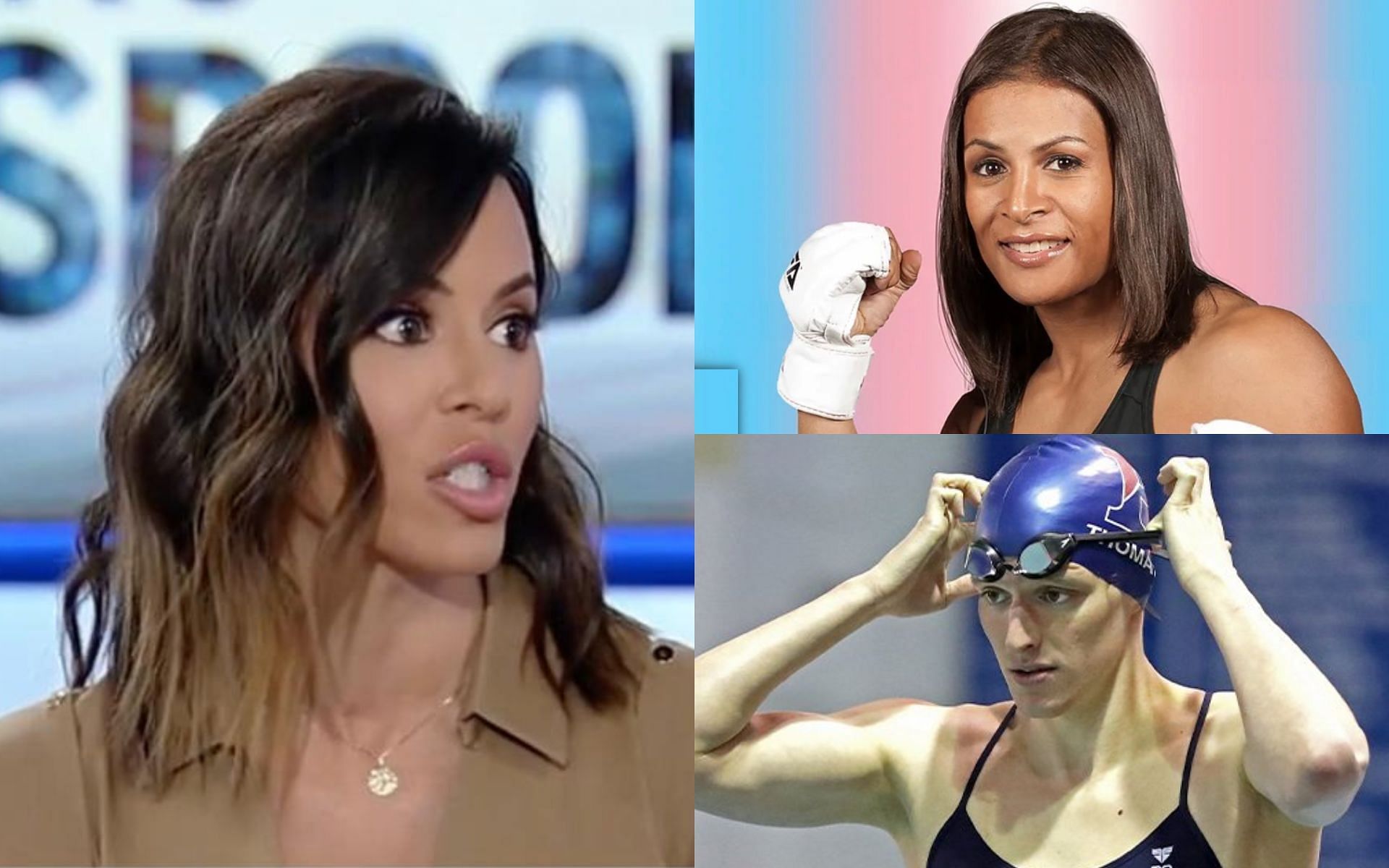 Charly Arnolt (Left), Transgender athletes (Right) Fallon Fox (Top), Lia Thomas (Bottom) [Image courtesy: @politicalsock, @nypost, @FoxNews on Twitter]