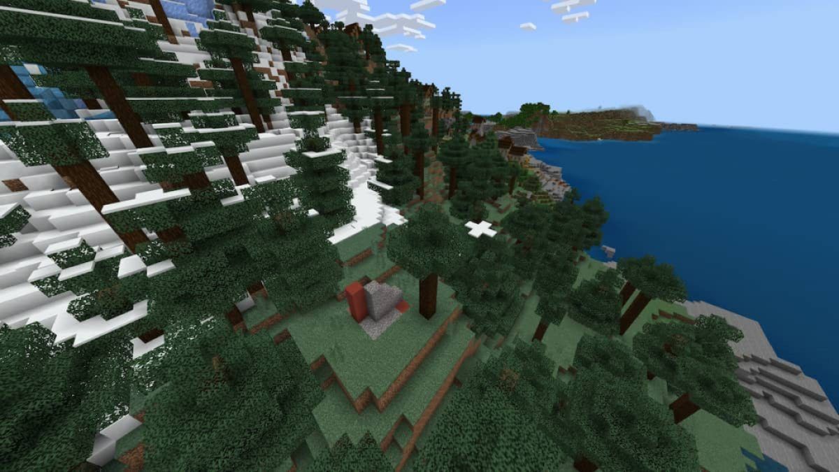 A trail ruin hidden in a taiga biome (Image via Mojang)