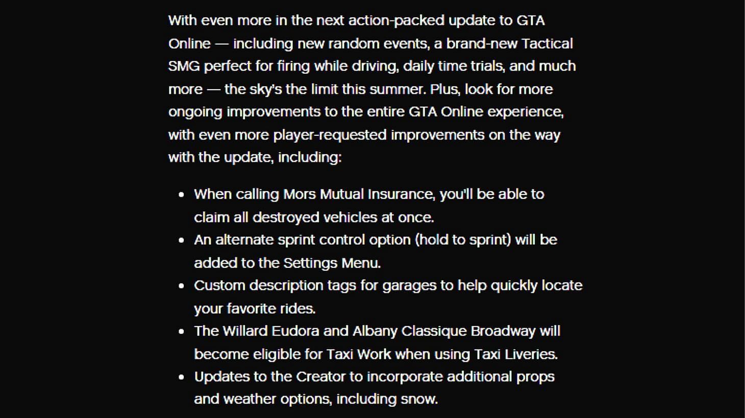 Confirmed gameplay enhancements (Image via Rockstar Games)
