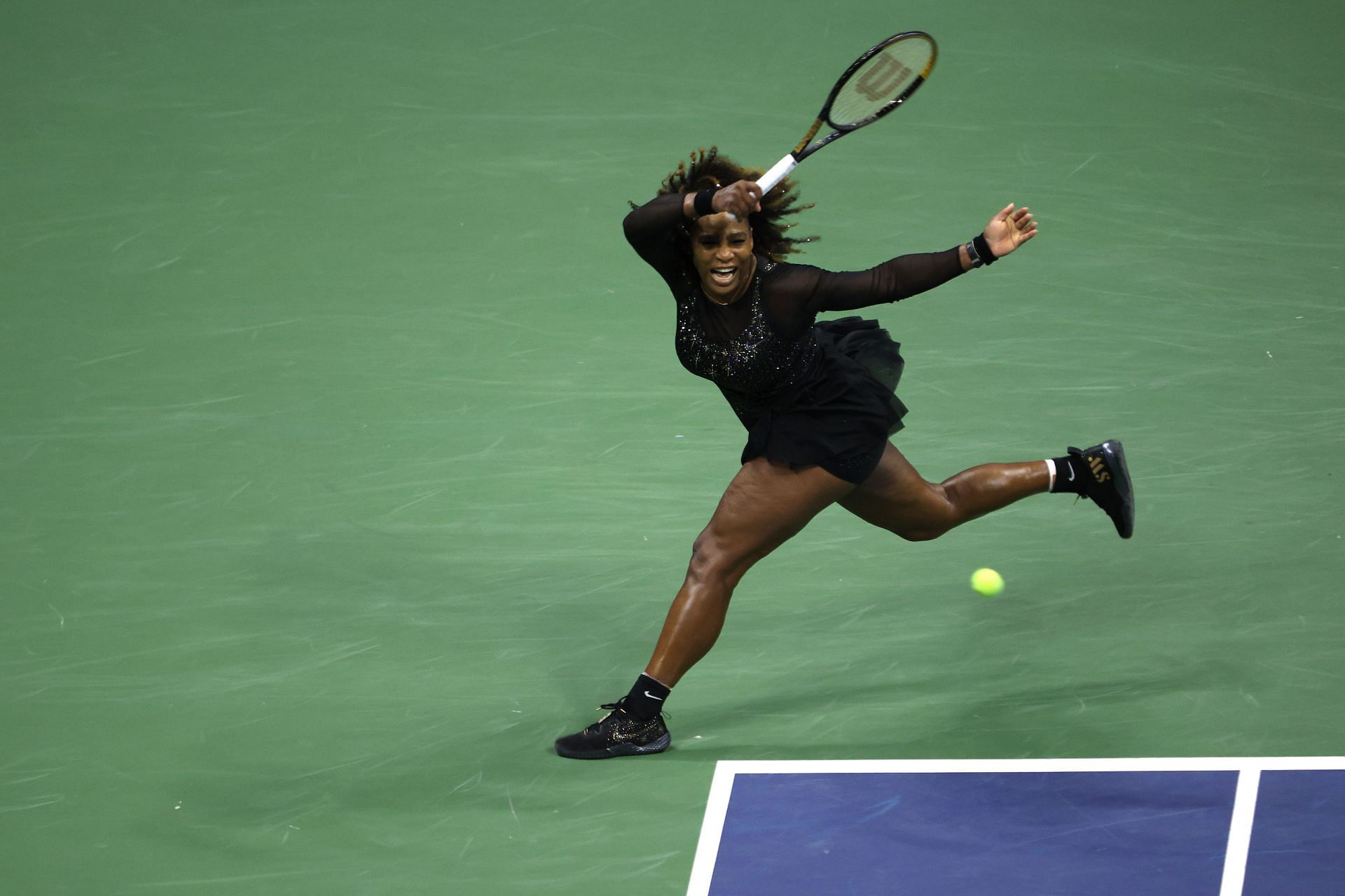 Serena Williams in action at the 2022 US Open.