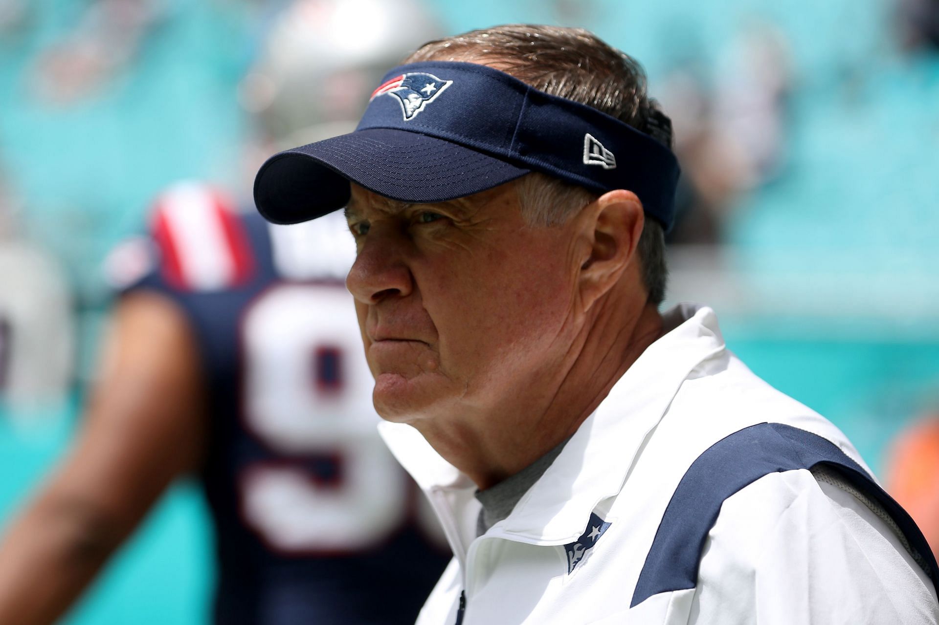 Bill Belichick at New England Patriots v Miami Dolphins