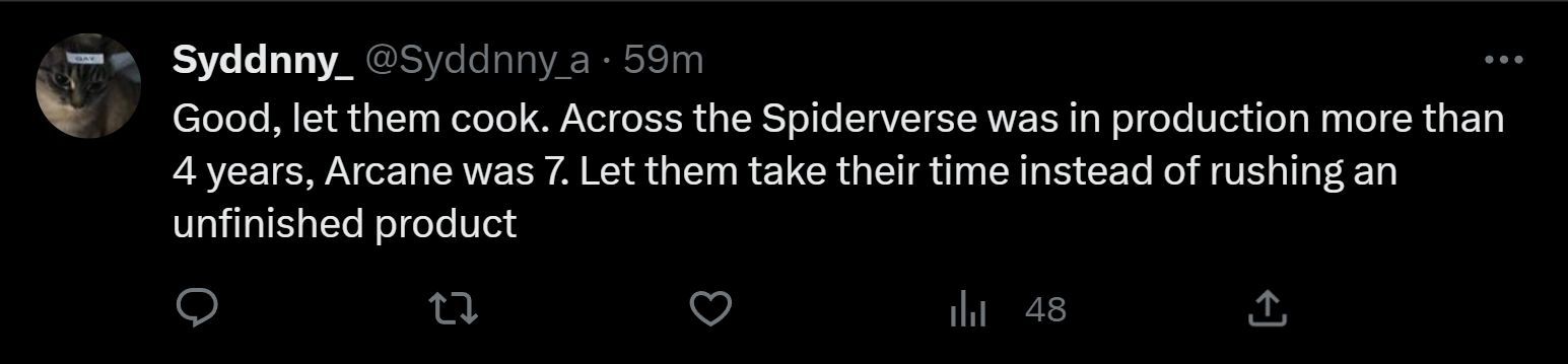 A tweet reply to DF&#039;s post about Across the Spider-Verse sequel (Image via Twitter)