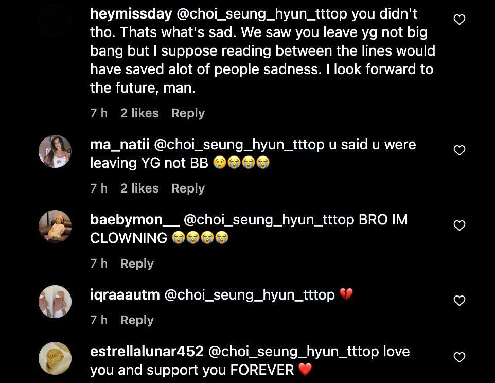 Fans react to T.O.P&#039;s departure from BIGBANG (Image via Instagram/@choi_seung_hyun_ttop)