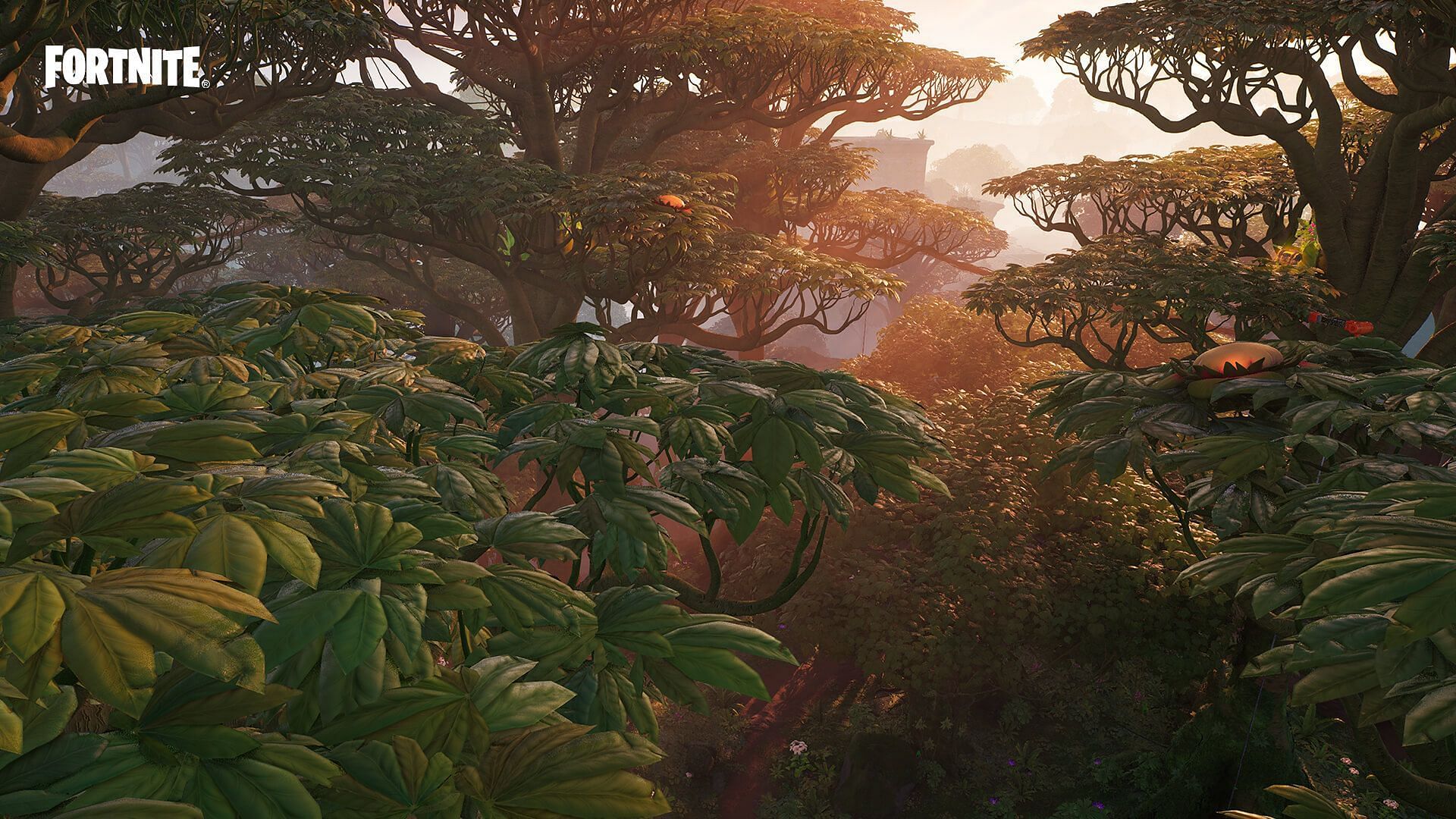Thick Canopy cover and Flora and Fauna now cover the island (Image via Epic Games)