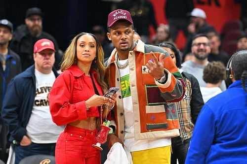 Deshaun Watson and his girlfriend at an NBA game