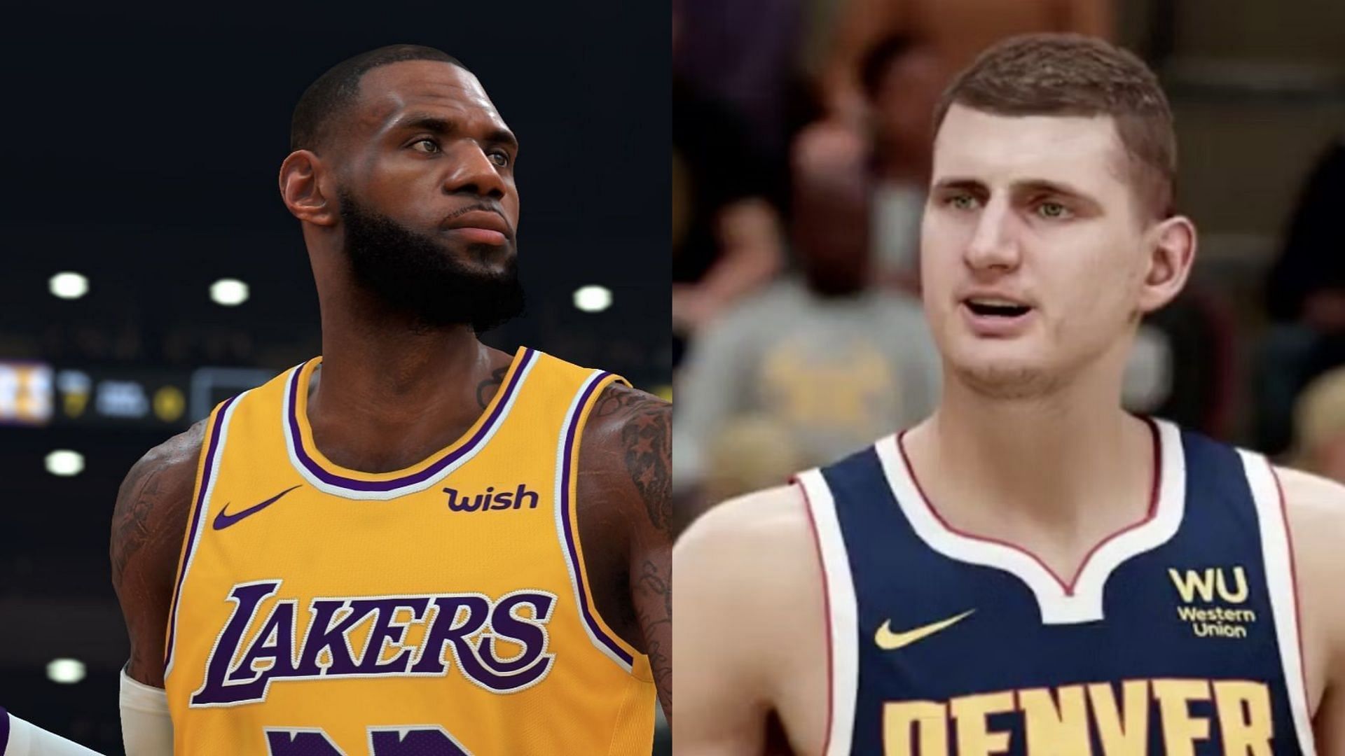 Both Lebron James and Nikola Jokic are firm favorites to become NBA 2K24 cover athletes (Images via 2K Sports)