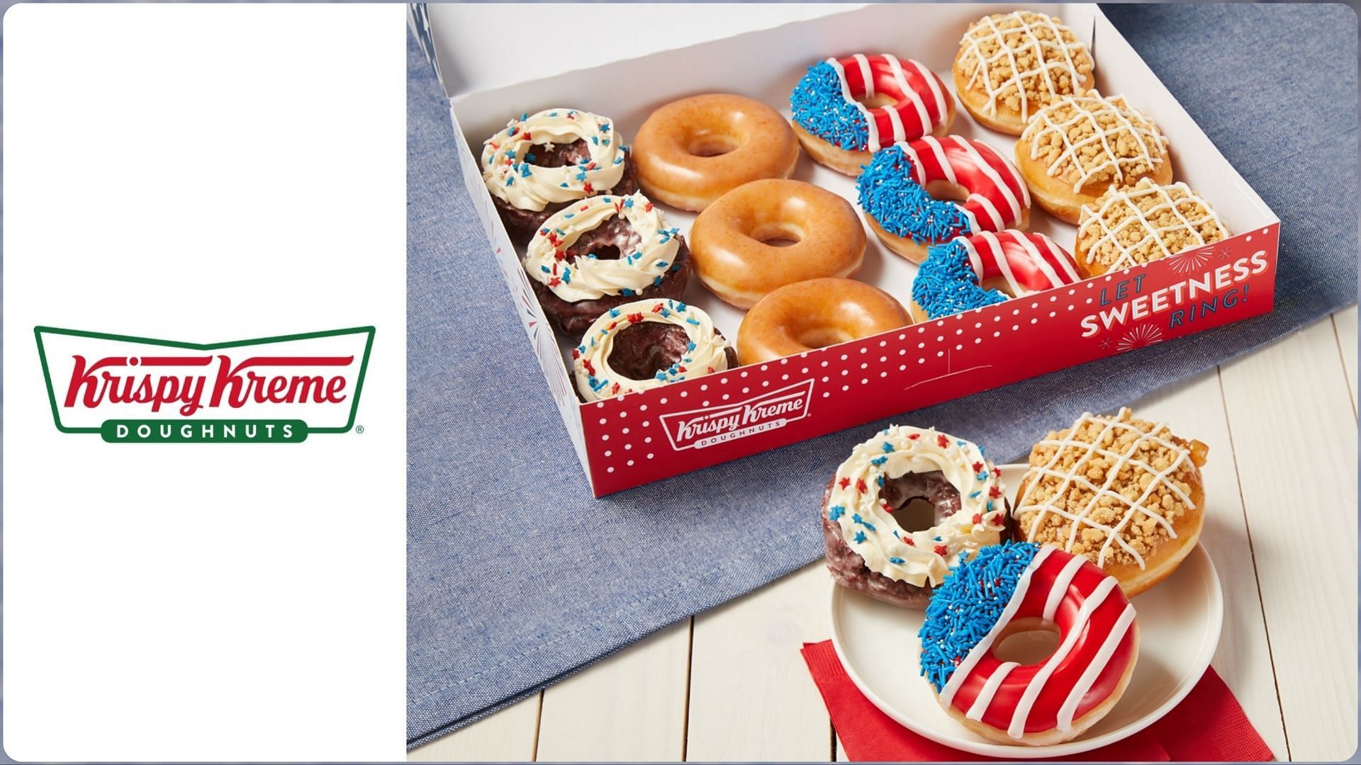 Krispy Kreme introduces new Stars &amp; Stripes Dozen for the Fourth of July celebrations (Image via Krispy Kreme)