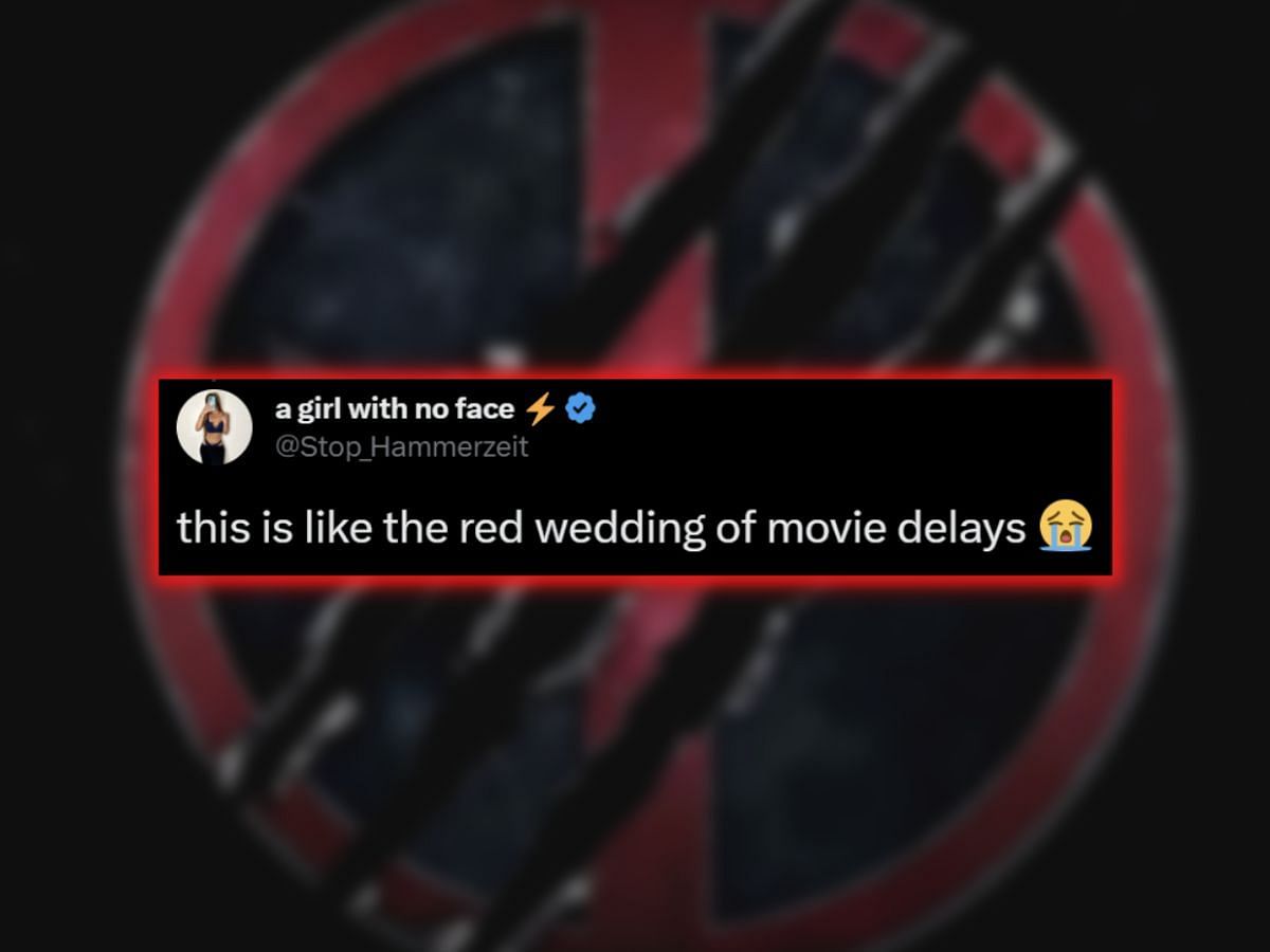 A fan&#039;s reaction to Marvel Films delays (Image via Twitter/Sportskeeda)