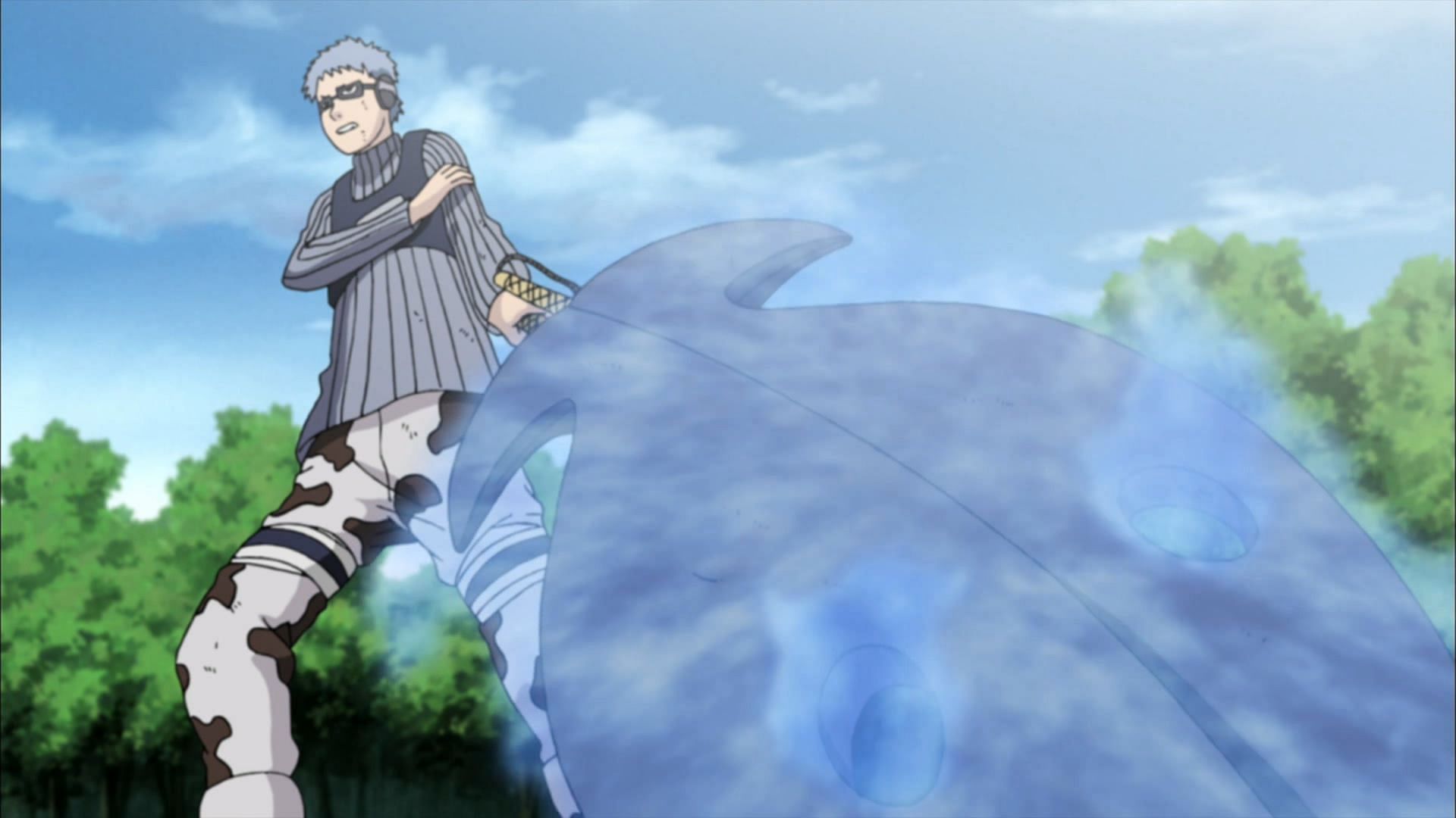 Chojuro wielding Samehada in &#039;Naruto Shippuden&#039; (Image via Studio Pierrot)