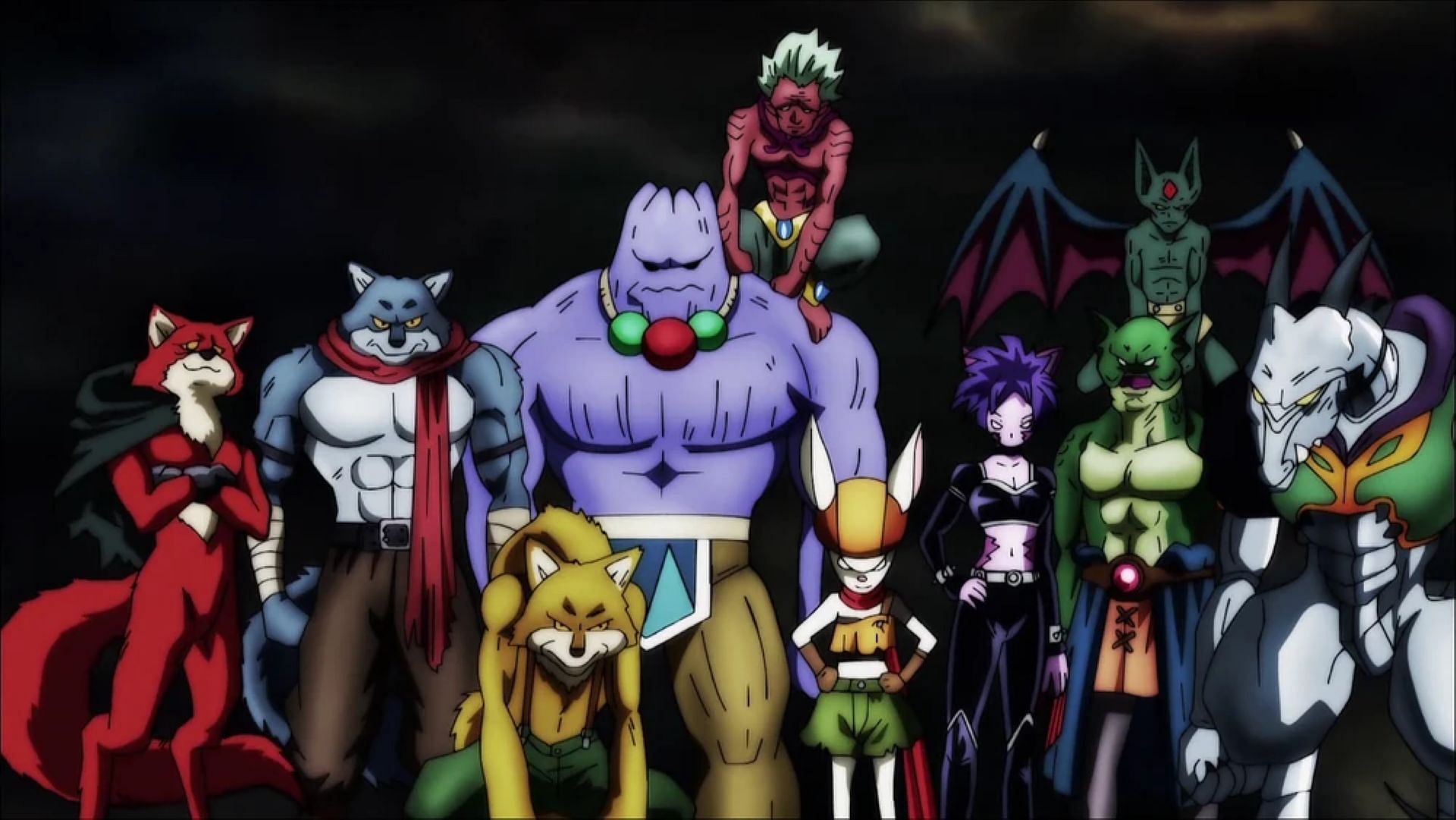 Universe 9&#039;s fighters (Image via Toei Animation)