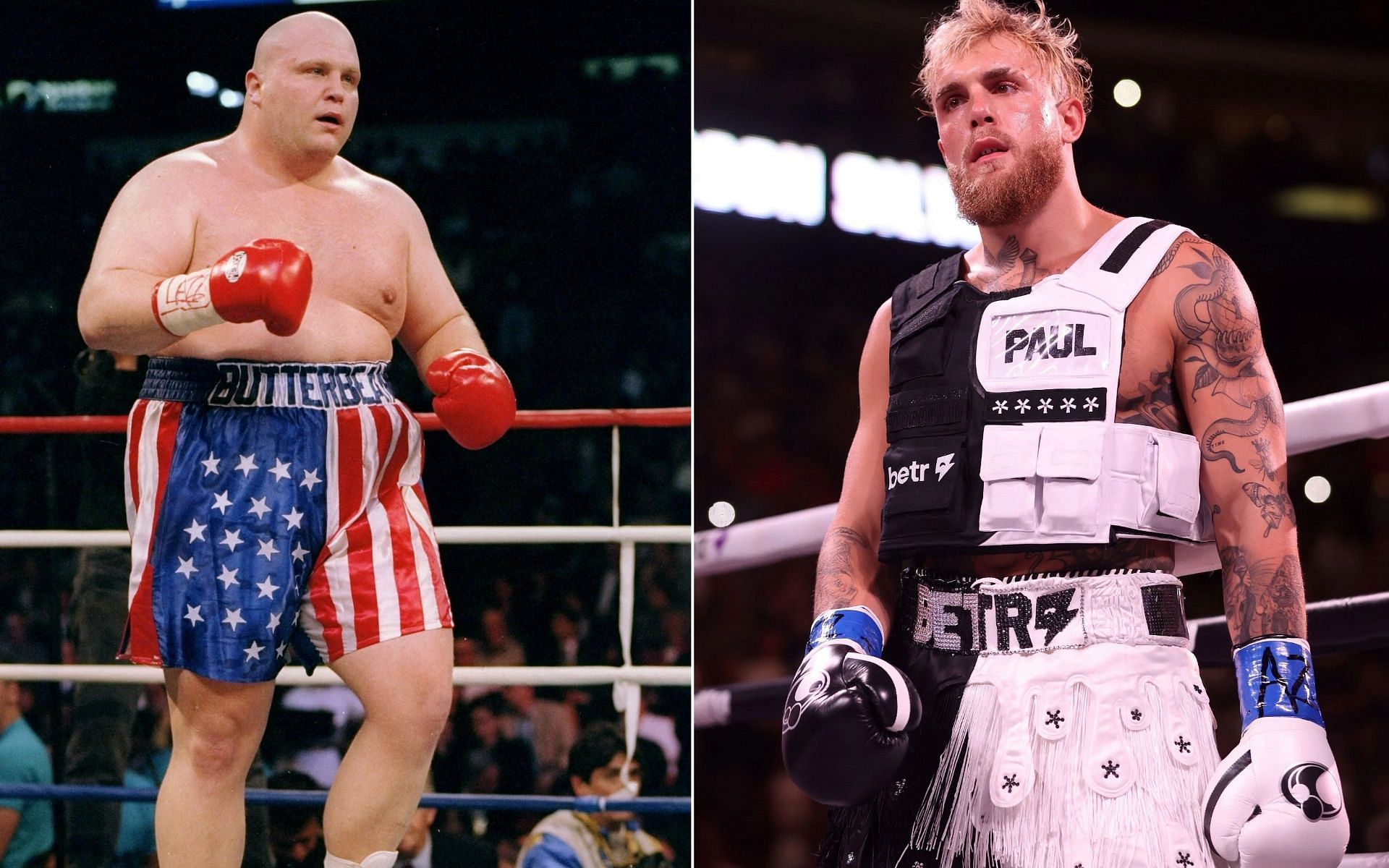 Butterbean (L), and Jake Paul (R).