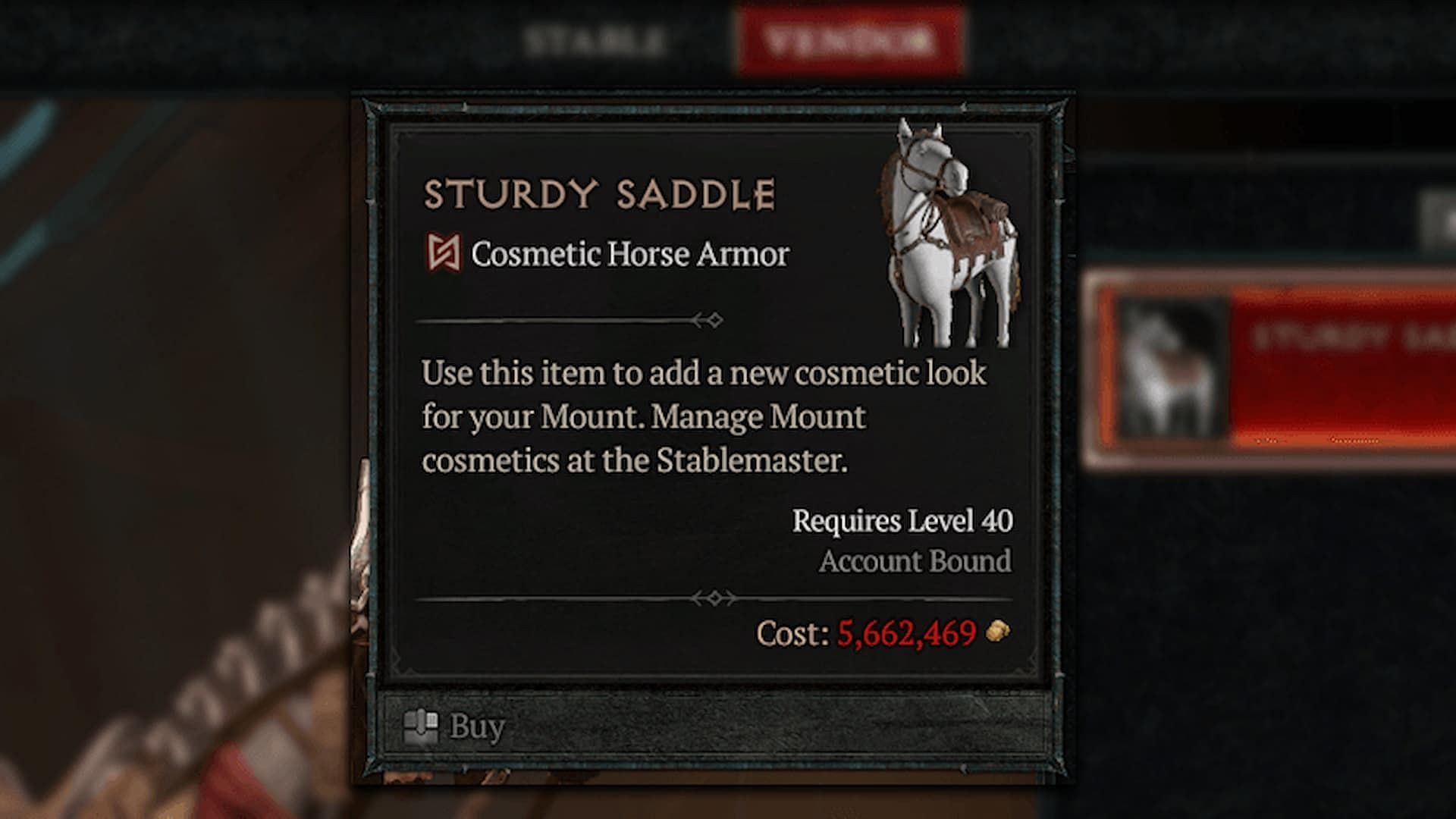 The Sturdy Saddle is one of the mount armors available in-game (Image via Blizzard)