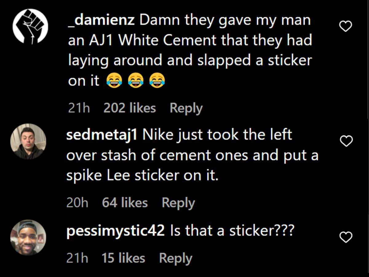 Fans criticizing Nike (Image via Instagram)