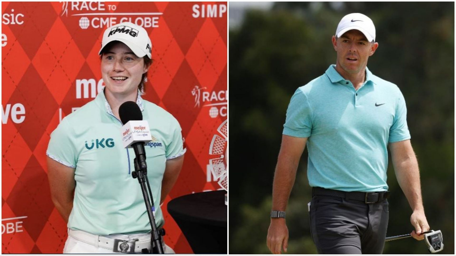 Leona Maguire and Rory McIlroy (via Getty Images)