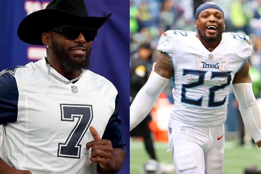 Dez Bryant, left, Derrick Henry, right