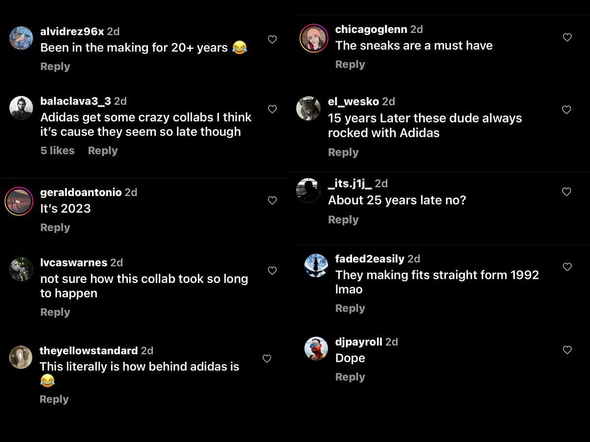 Here are more reactions from their fans (Image via Nice Kicks)