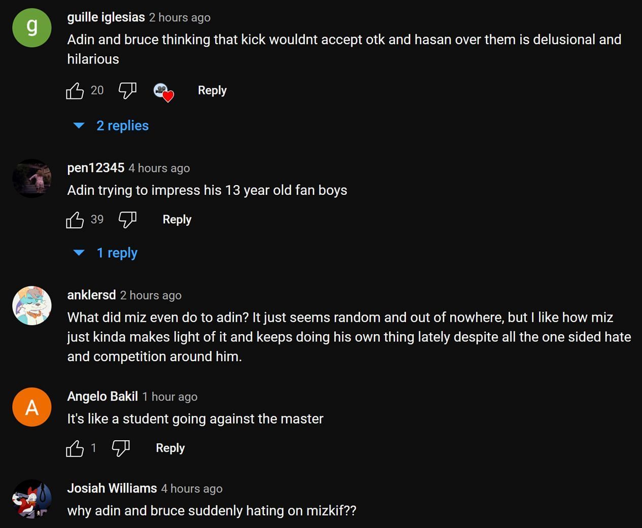 Fans in the YouTube comments section sharing their thoughts on the streamer&#039;s address (Image via Jiminy Clipit/YouTube)